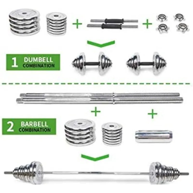 Cast Iron Adjustable Dumbbell Barbell Set.