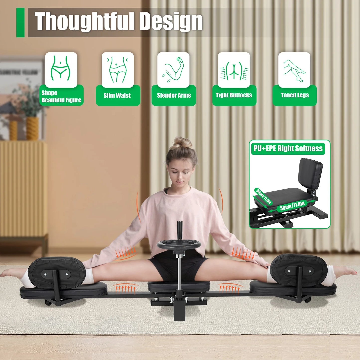 Leg Back Stretcher Splits Stretching With Joint Protection Pads Capacity 100kg