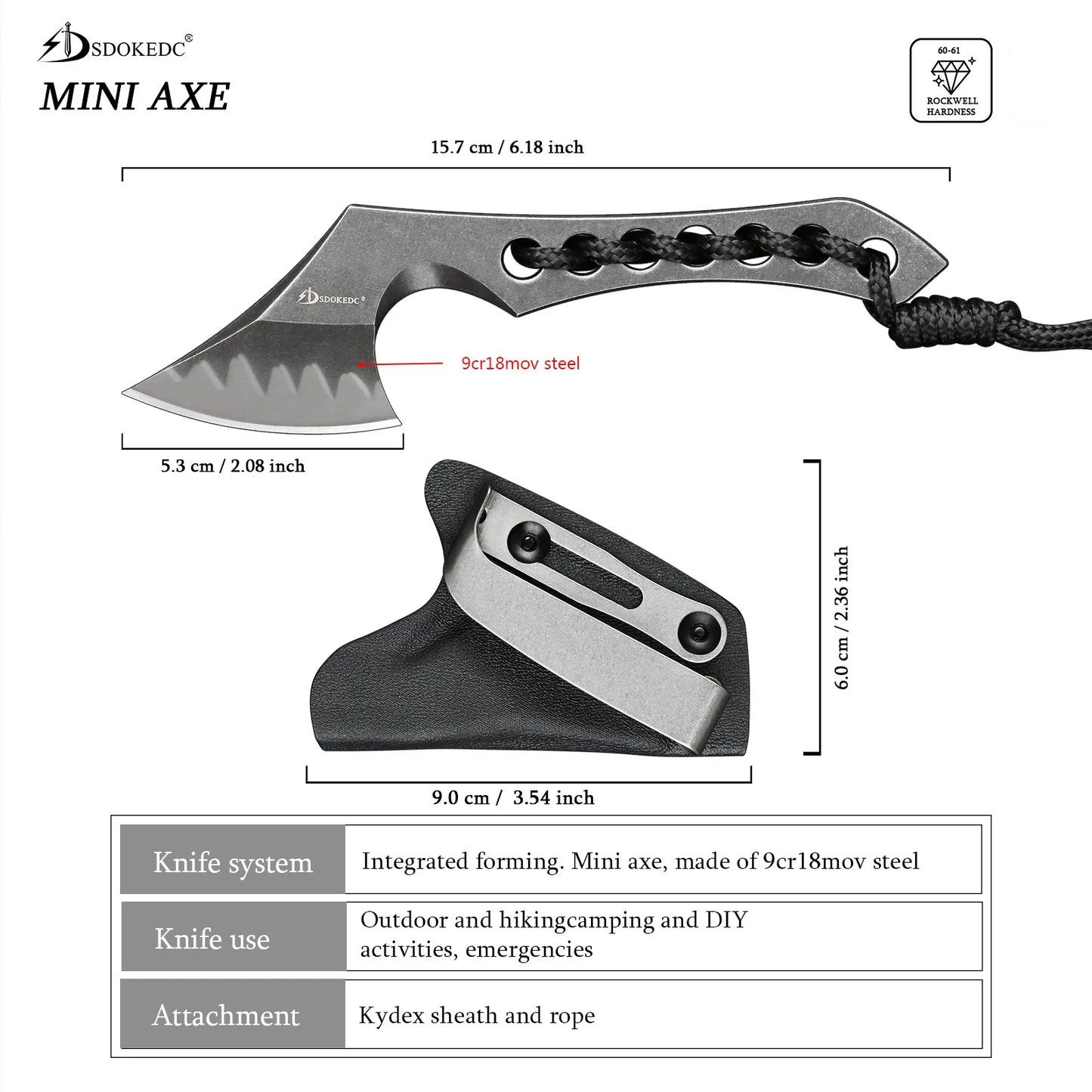 Mini Axe Ttactical Survival Gear Knives Army Fixed Blade
