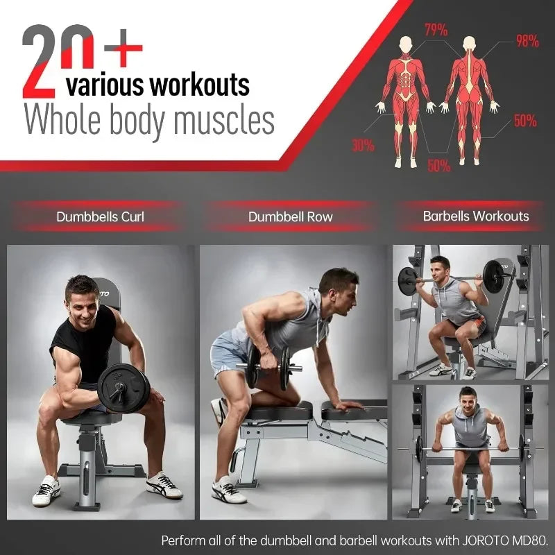 Adjustable Workout Bench Press, Foldable Strength Training