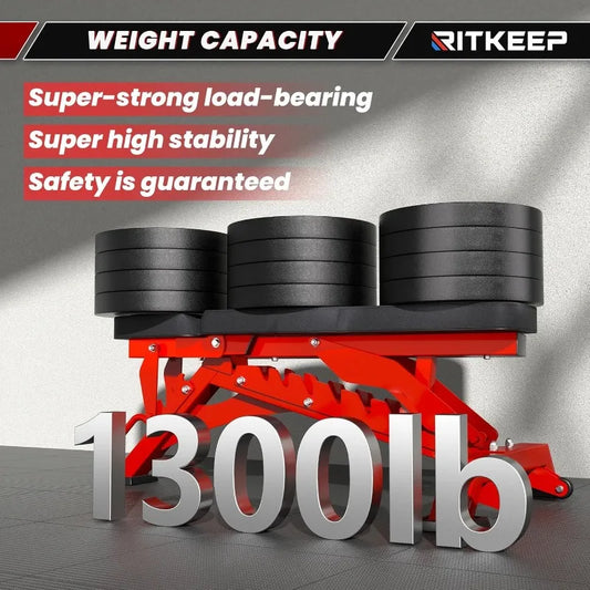 1300lbs Heavy Duty Weight Bench, Adjustable Workout Strength Training