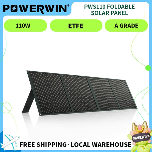 Foldable Solar Panel Series/Parallel 24% Efficiency Durable  Voltage Regulator Fast QC Output RV 110W