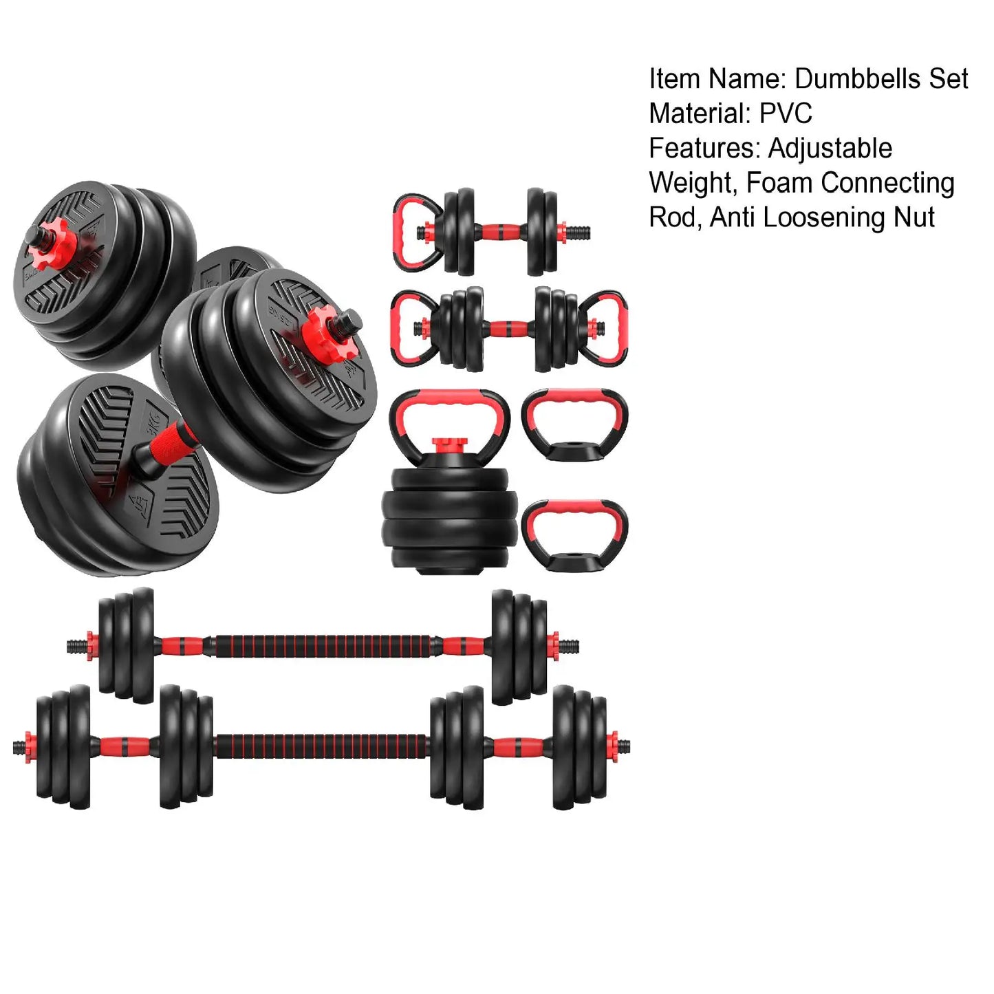 4-in-1 Adjustable Weight Dumbbell Set