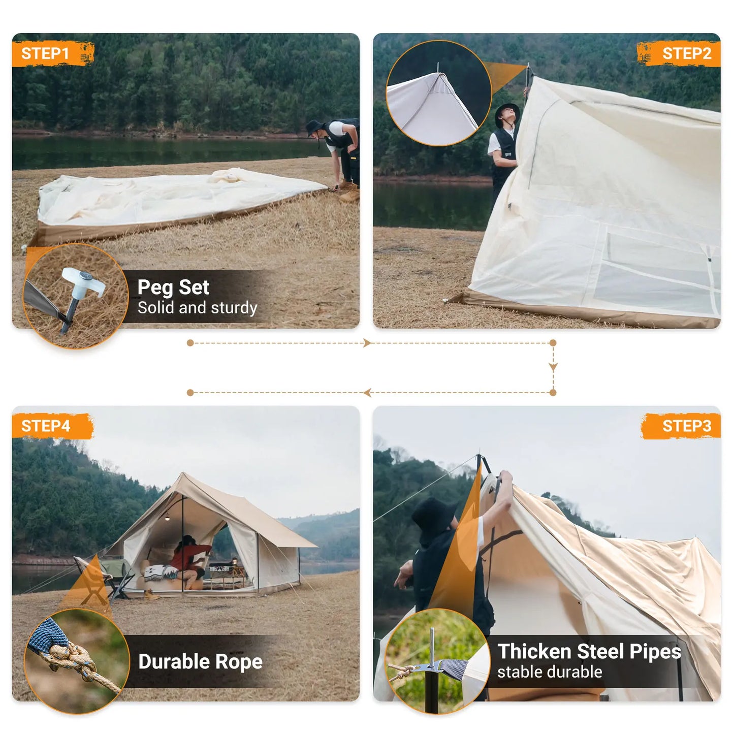 Camping Mesh Tent Function 2-in-1 Double Story House Huge Interior Space