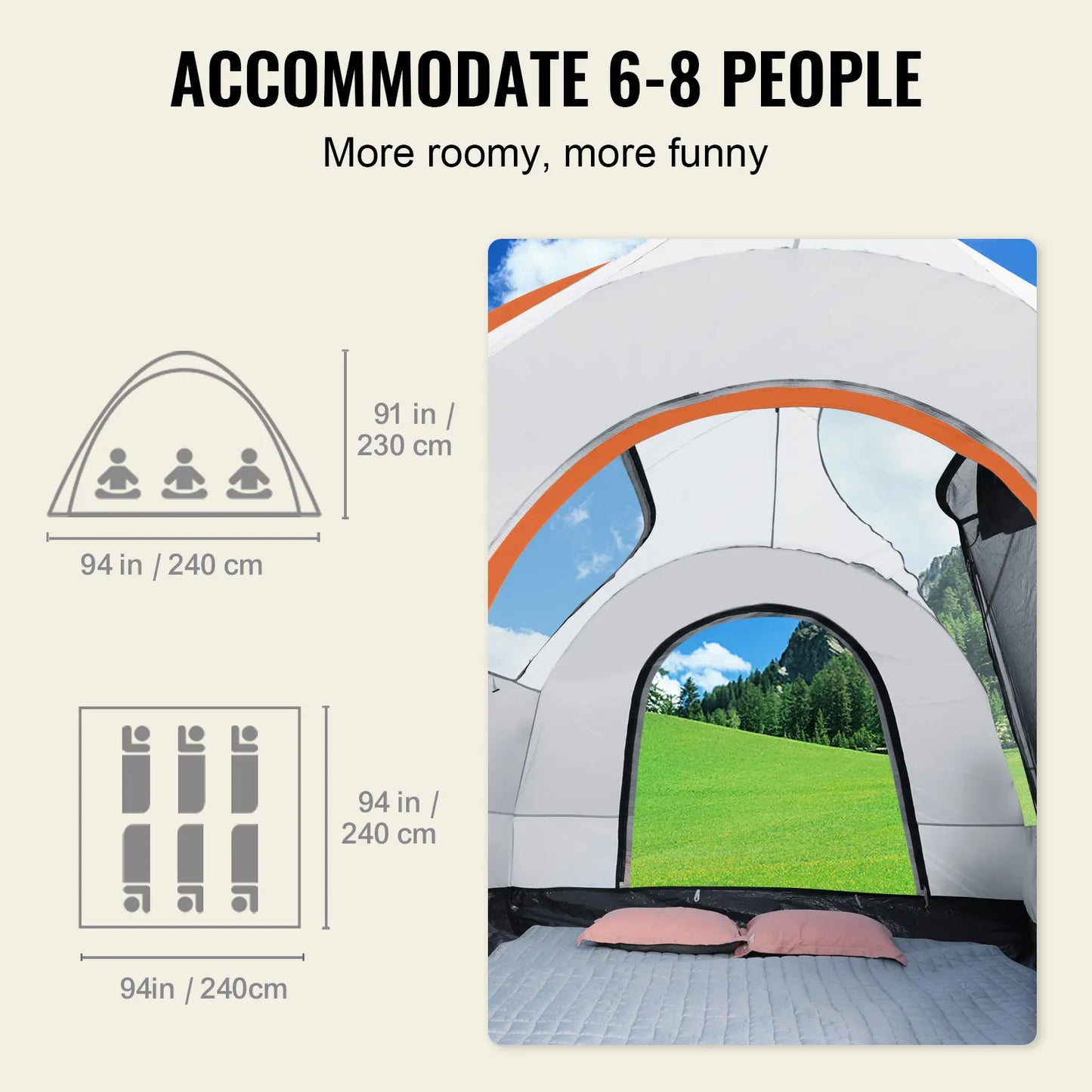 Camping Tent, 8'-8' for SUV