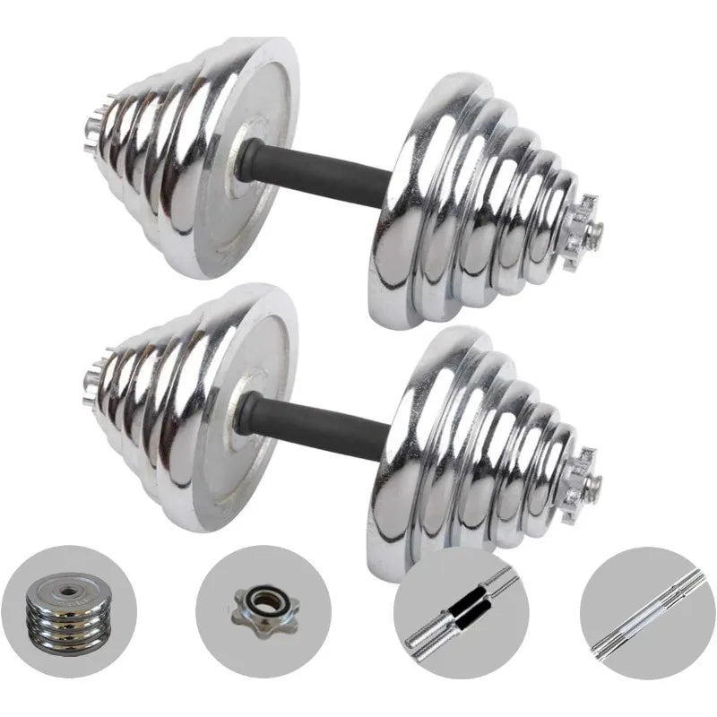 Cast Iron Adjustable Dumbbell Barbell Set.