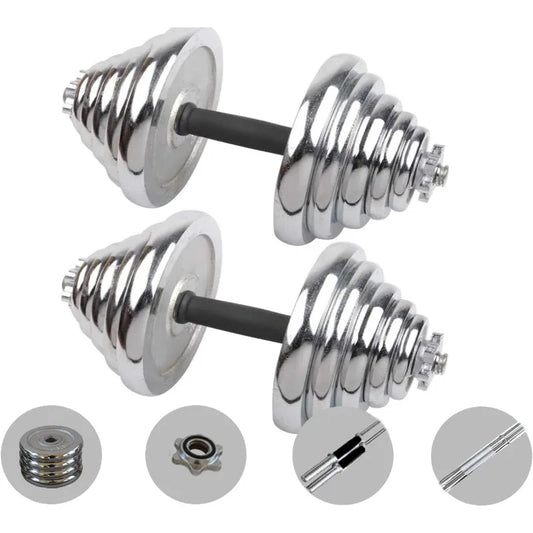 Cast Iron Adjustable Dumbbell Barbell Set.