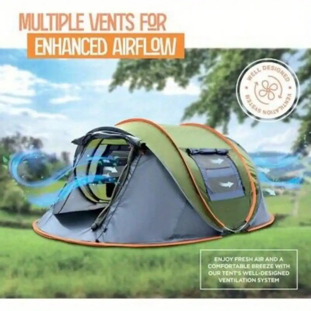 4-Person Easy Pop Up Tent with 2 Doors Waterproof