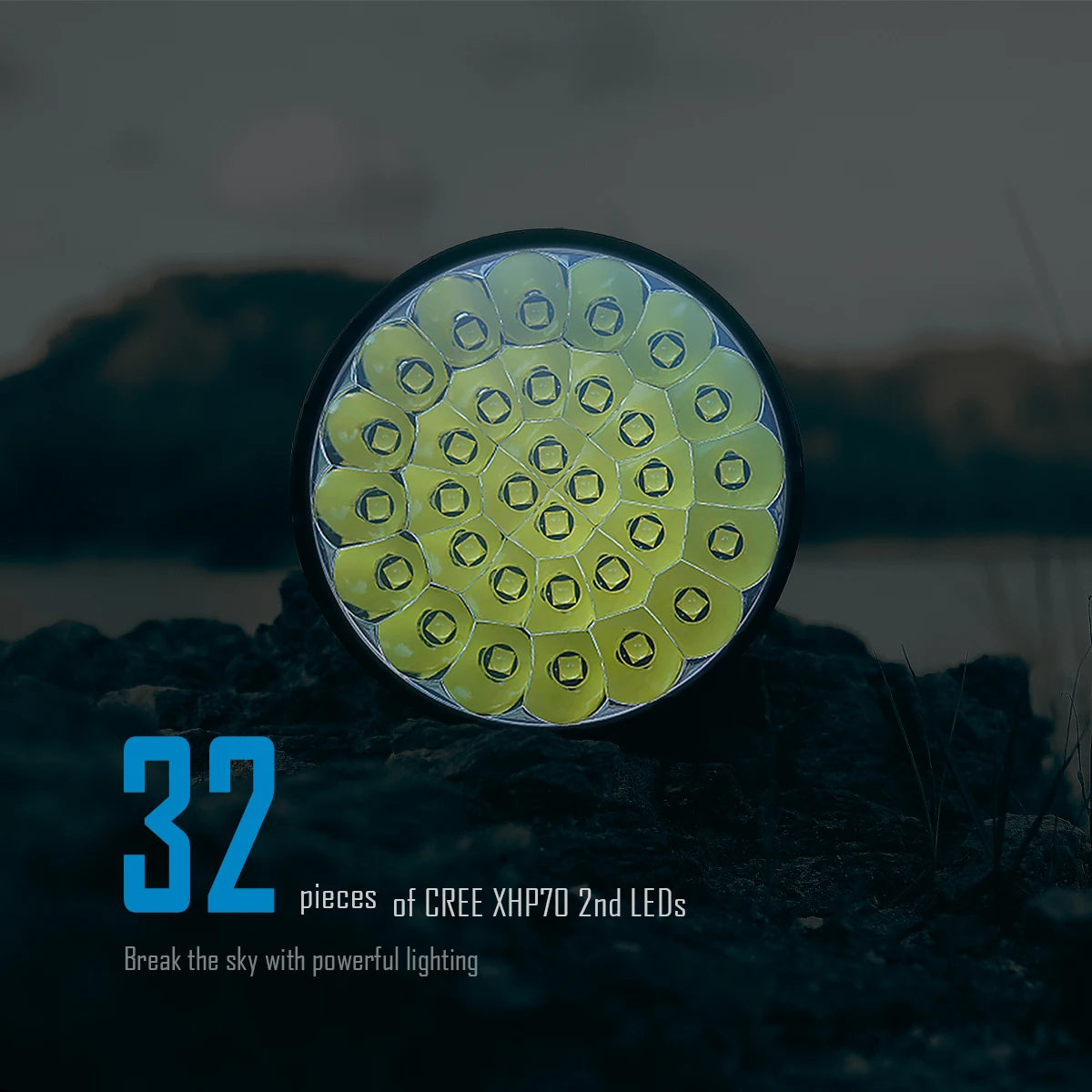 200000 Lumen Flashlight Range 1618m High Power Rechargeable Professional Searchlight