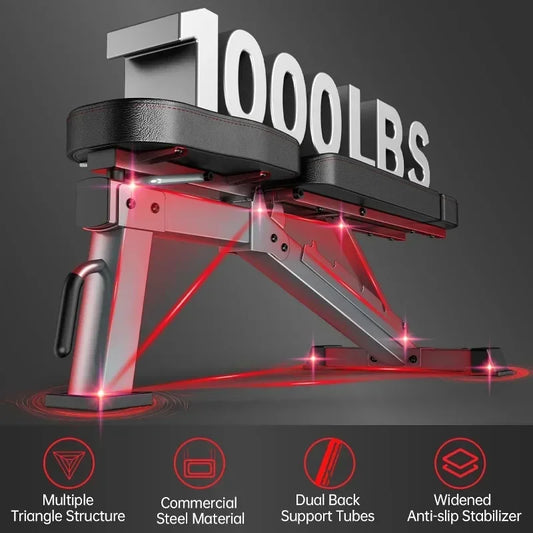 Adjustable Workout Bench Press, Foldable Strength Training