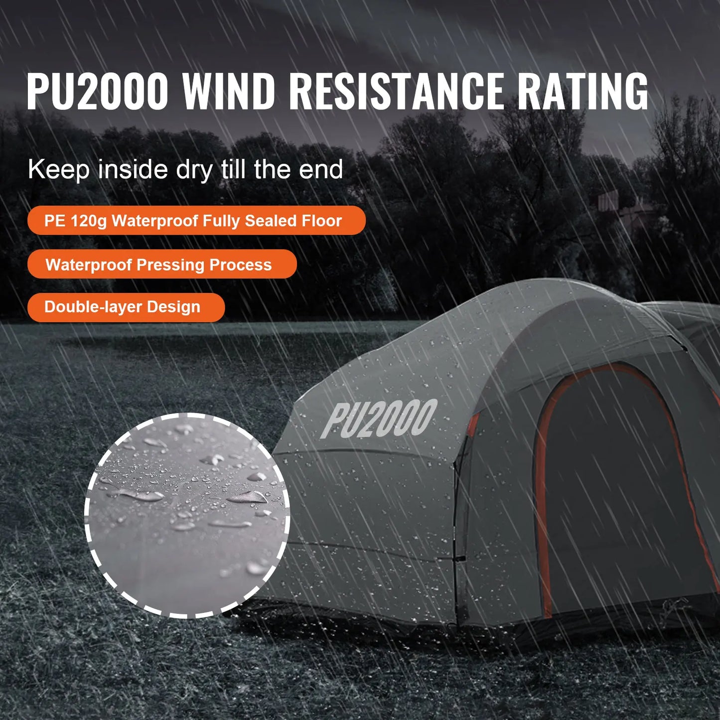 Camping Tent, 8'-8' for SUV