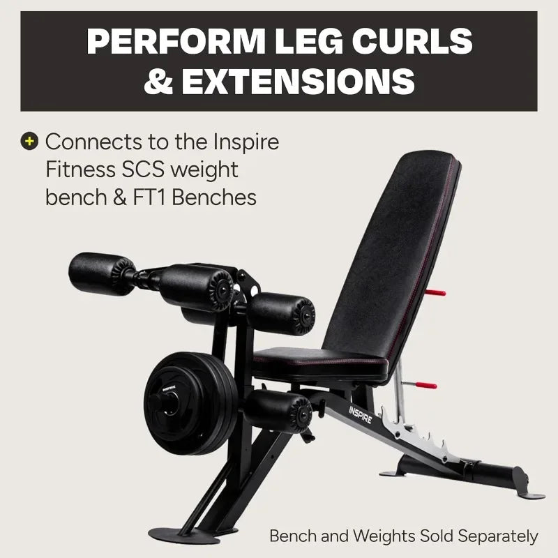 Leg Curl Extension Bench Attachment- Heavy Duty Leg Extension with Built-in Weight Horn