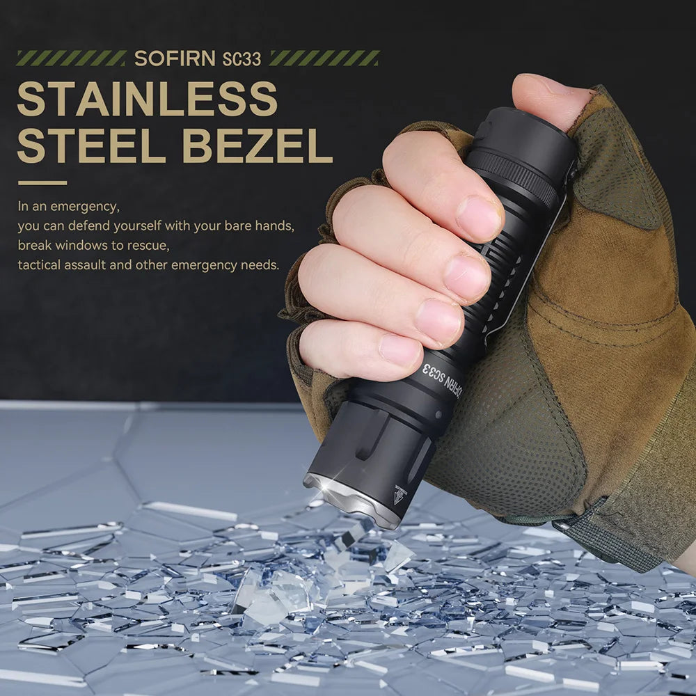 LED Tactical Flashlight  5200lm Powerful Type C Rechargeable Torch E-switch