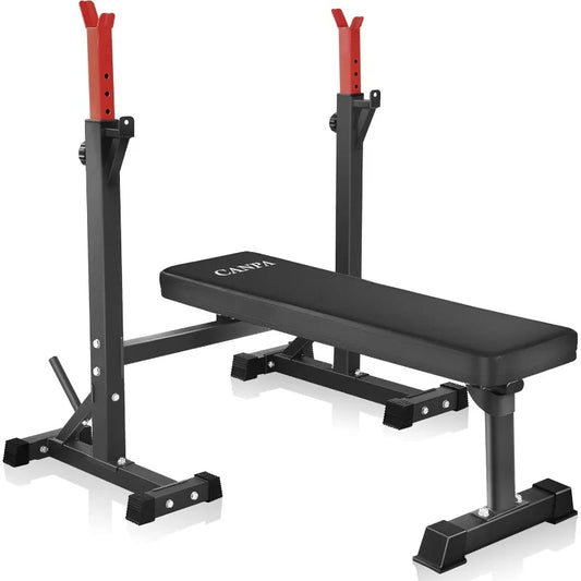 Weight Bench with Squat Rack Workout Bench Adjustable Barbell Rack Stand