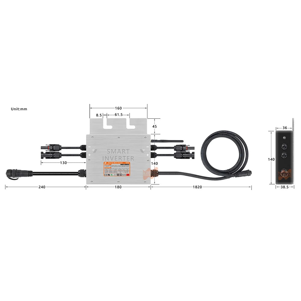 700W Portable Solar Grid Tie Smart Micro Inverter
