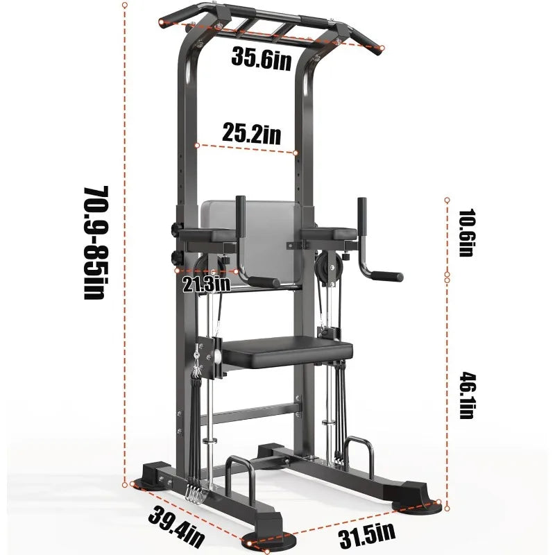 Power Tower Pull Up Bar Station, Height Adjustable Dip Stands, Workout Equipment