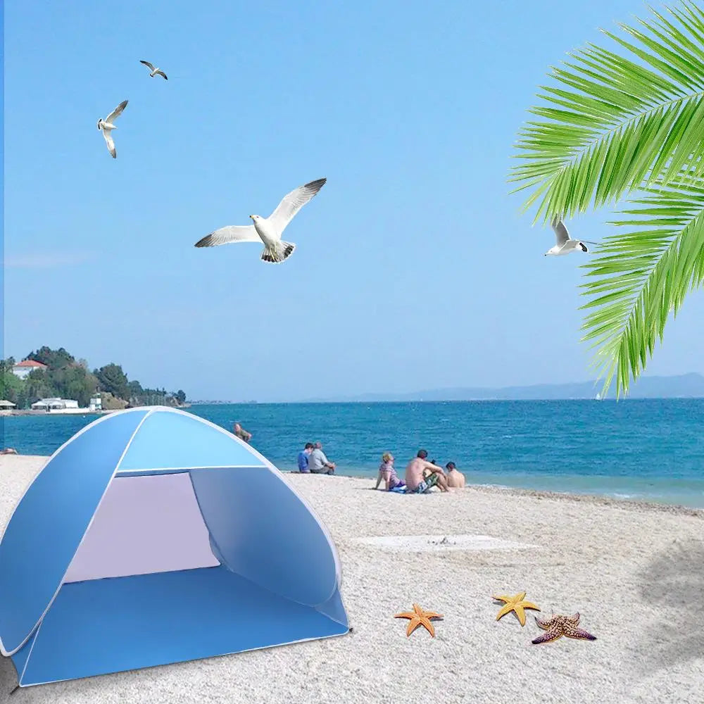 Pop-Up Beach Tent for 2-3 People Portable Blue