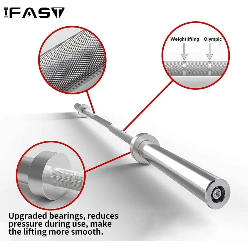 Barbell Bar for 2 Olympic Plates, Home Gym Weightlifting