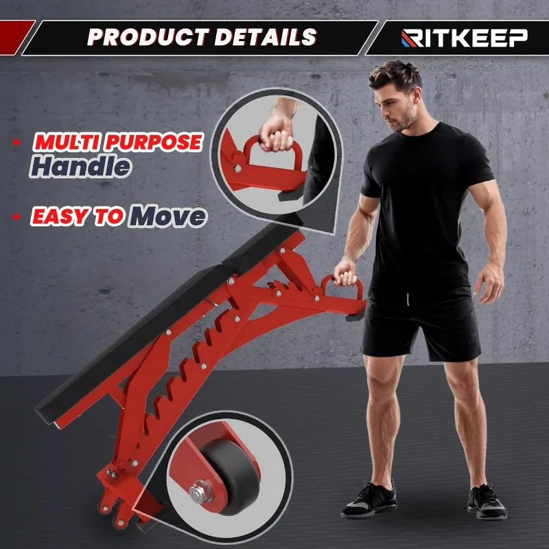 1300lbs Heavy Duty Weight Bench, Adjustable Workout Strength Training