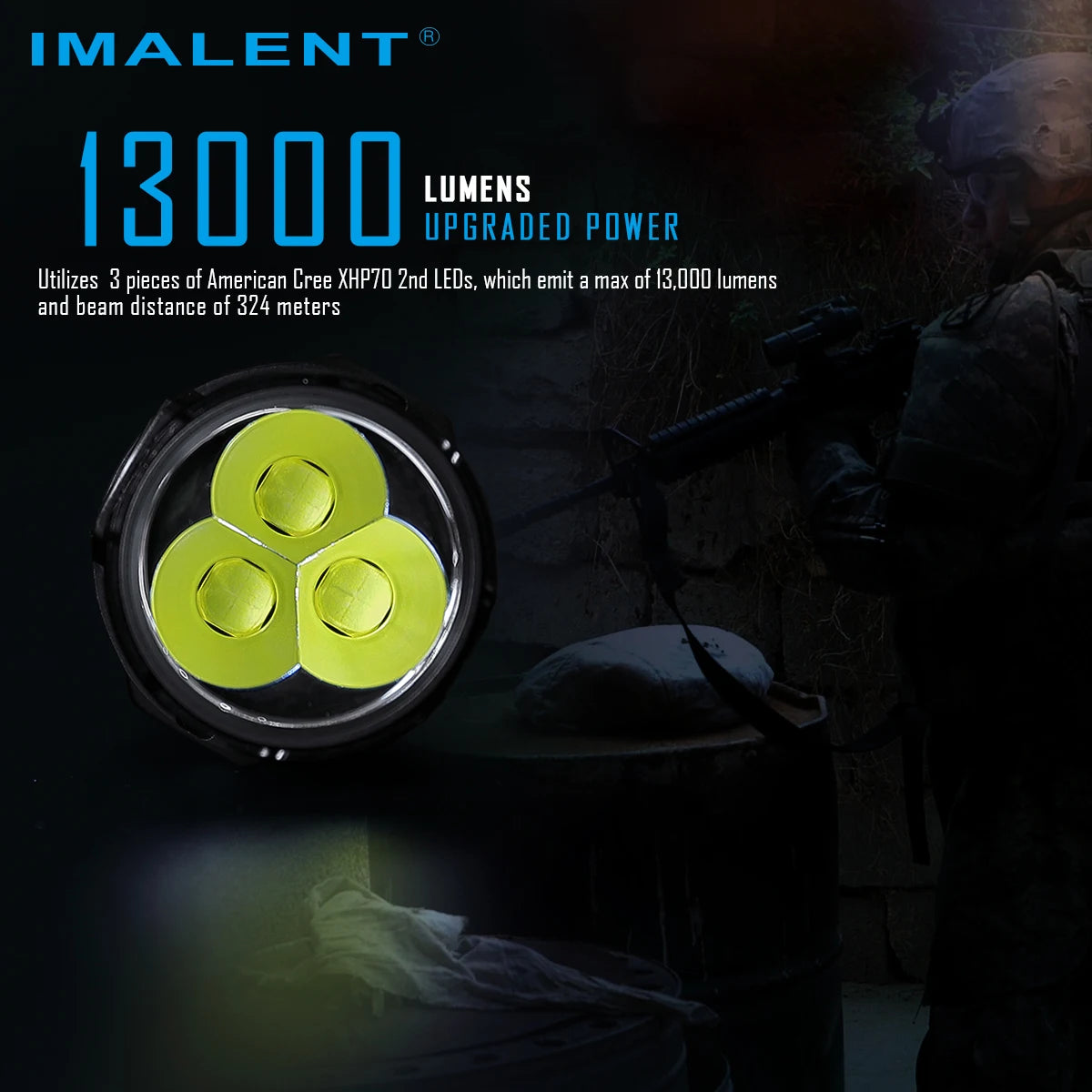 Powerful Flashlight 13000 Lumen LED Hand light Rechargeable Waterproof  Camping Searching