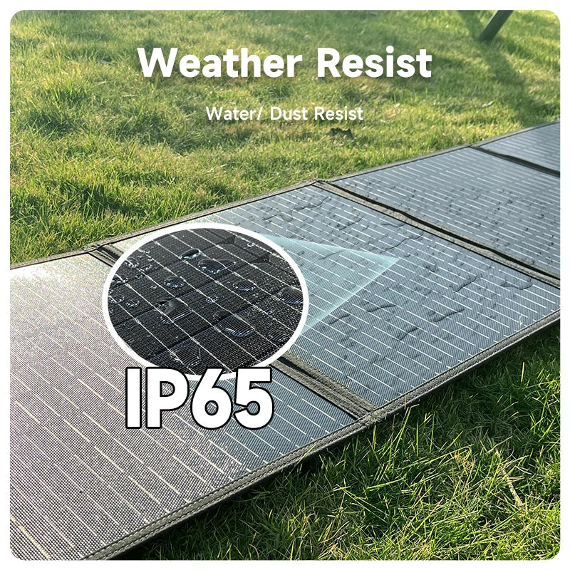 Foldable Solar Panel Series/Parallel 24% Efficiency Durable  Voltage Regulator Fast QC Output RV 110W