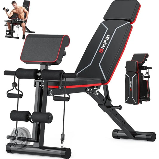 Workout Bench Press for Home Gym, Foldable Incline Decline Sit up