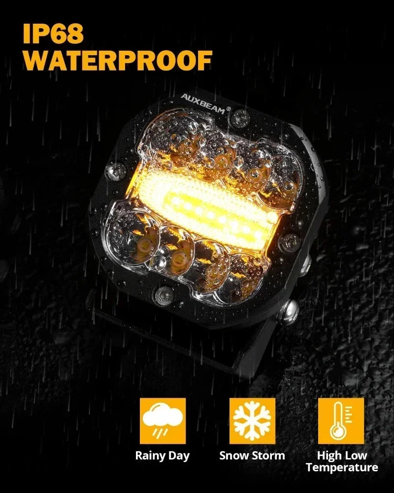 96W 3 inch LED Work Light Driving Fog Lamp Light Pod with Memory Function 6 Modes for Offroad